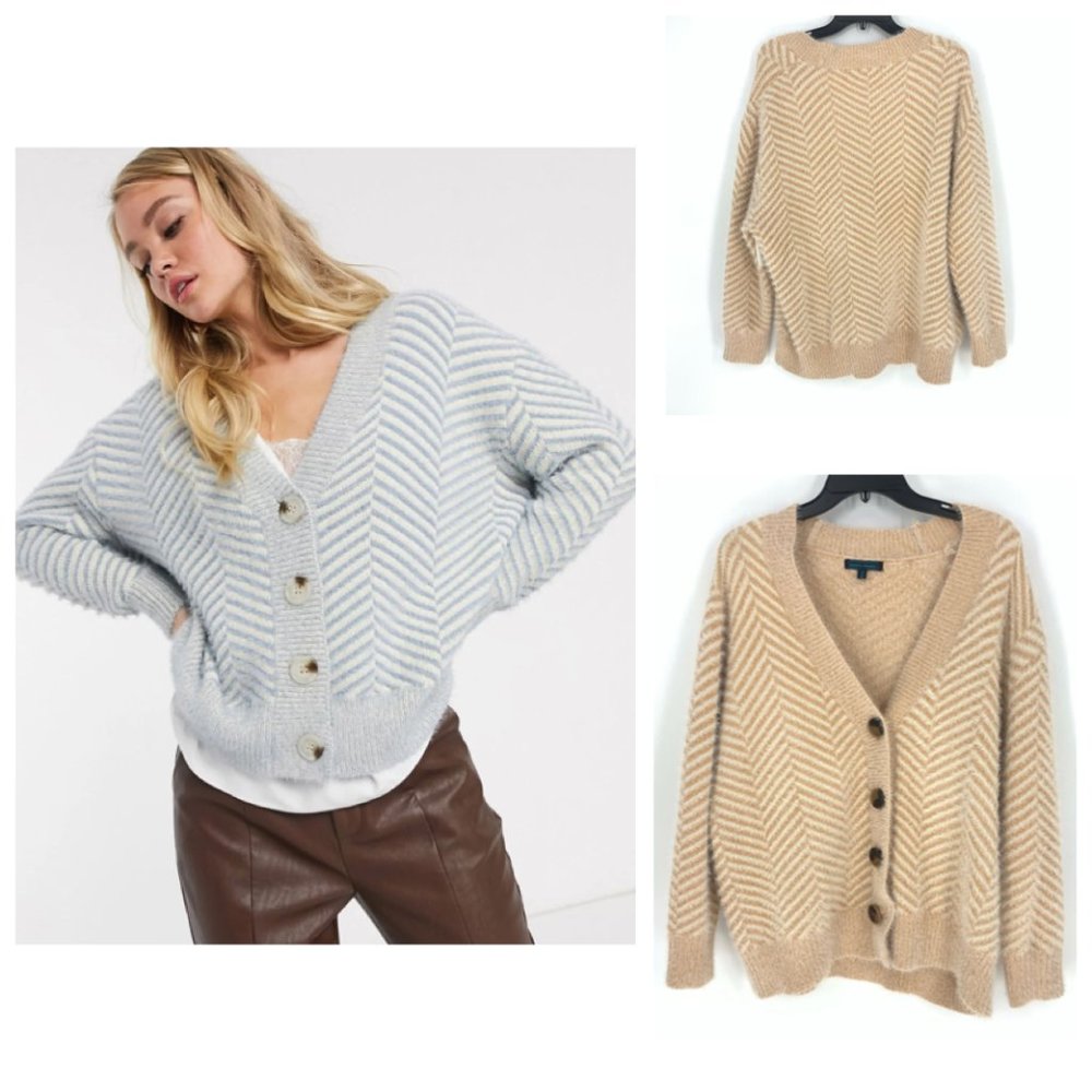 Select + Trend Cardigan Sweater Chevron Button XL
